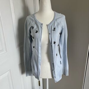 Merona Blue Bejeweled Cardigan